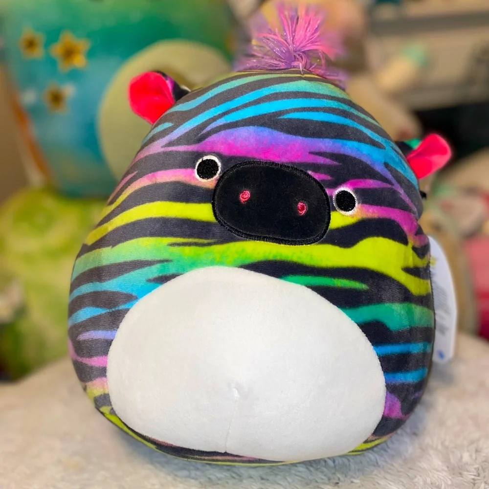 Squishmallows 8” Safiyah Zebra Rainbow Squishmallow - Picture 1 of 5